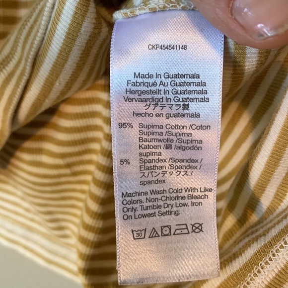 Madewell Brightside Striped Sleeveless Racerback Top Cotton Size XL Tan & White - Picture 11 of 11